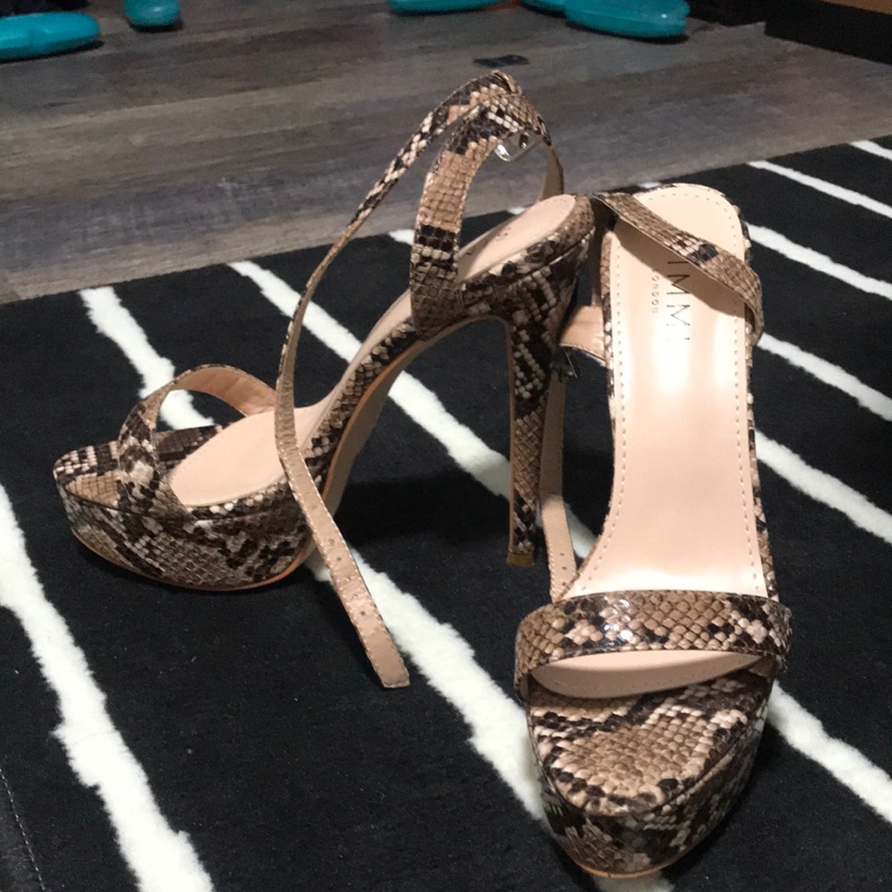 Snake platform high heel sandals